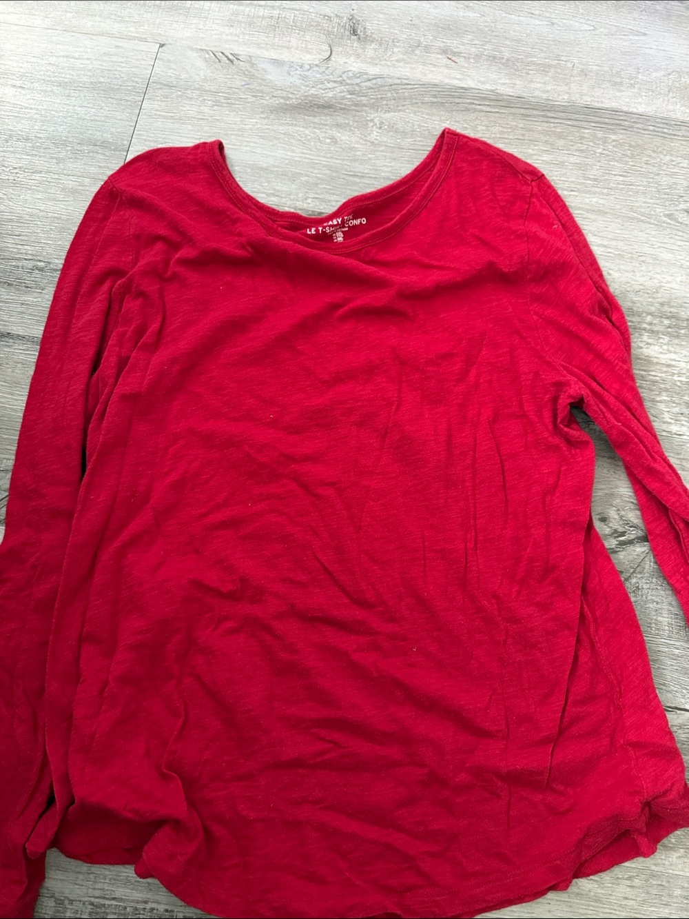 GAP Women’s Long Sleeve Scoop Neck Top - Red